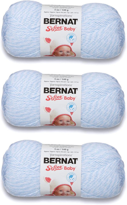 Softee Baby White Yarn - 3 Pack of 141G/5Oz - Acrylic - 3 DK (Light) - 362 Yards - Knitting/Crochet