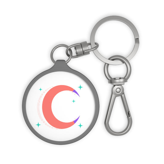 Crescent Moon + Heart Gradient | Keyring Tag Accessory for Bags & Keys | Valentine & Galentine Gift | Y2K Celestial Aesthetic