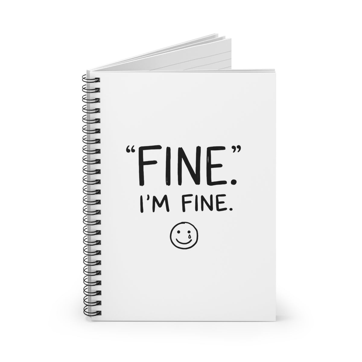 I’m Fine (This Is Fine) Fire Doodle | Spiral Journal Notebook for School & Notes | Back to School Gift for Gen Z | Chicken Scratch Irony