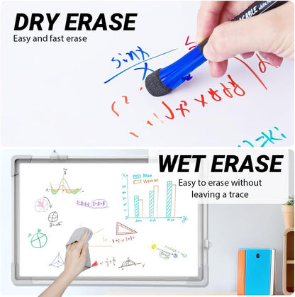 Magnetic Dry Erase Markers Fine Point Tip, 12 Colors White Board Marker with Eraser Cap, Low Odor Whiteboard Thin for Kids Teachers Office School Supplies