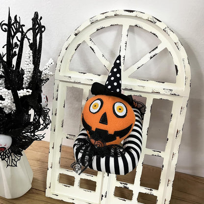2 Pack Halloween Curtain Buckle Doll Pumpkin Curtain Tieback Hold Back Fastener for Window Home Hotel Room Decoration (Orange and Black)