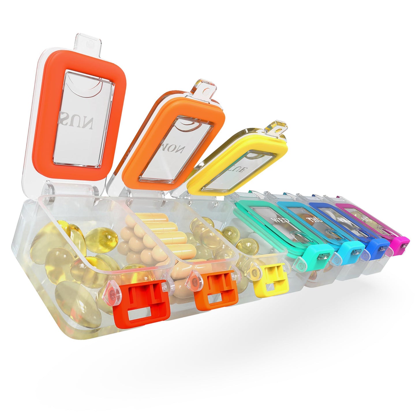 Weekly Medicine Pill Organizer Waterproof 7 Day Large Pill Box Daily Pill Case