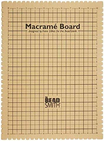 Mini Macrame Board, 7.5 X 10.5 Inches, 0.5-Inch-Thick Foam, 6 X 9" Grid for Measuring, Bracelet Project with Instructions Included, Create Macrame and Knotting Creations