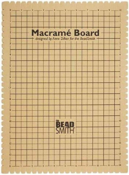 Macrame Board, 11.5 X 15.5 Inches, 0.5-Inch-Thick Foam, 10X14" Grid for Measuring, Bracelet Project with Instructions Included, Create Macrame and Knotting Creations