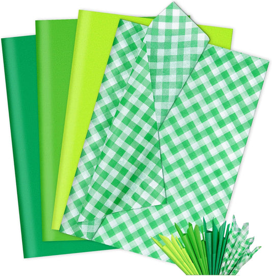 80 Sheets Green Christmas Tissue Paper Bulk 20X14In, Solid Plaid Gift Tissue Paper for Gift Bags Gift Wrap Craft, Matte Wrapping Tissue Paper Sheets for Birthday Holiday Saint Patrick'S Day