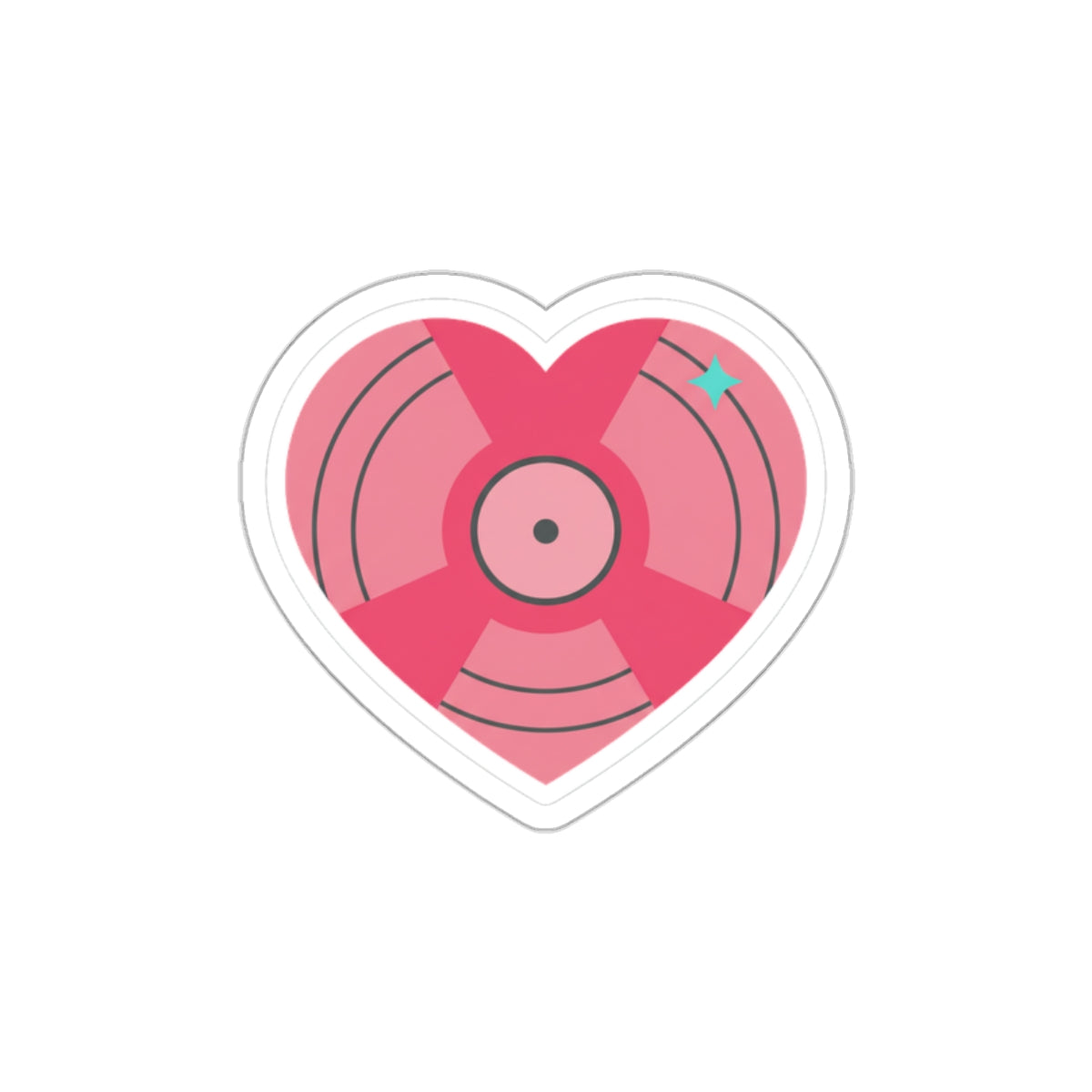 Vinyl Record Heart Sticker | Die-Cut Vinyl Decal for Laptops & Water Bottles | Valentine & Galentine Gift | Y2K Aesthetic