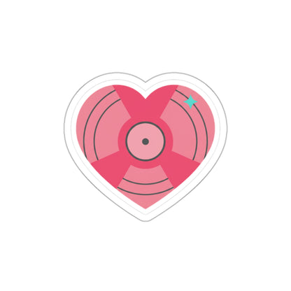 Vinyl Record Heart Sticker | Die-Cut Vinyl Decal for Laptops & Water Bottles | Valentine & Galentine Gift | Y2K Aesthetic