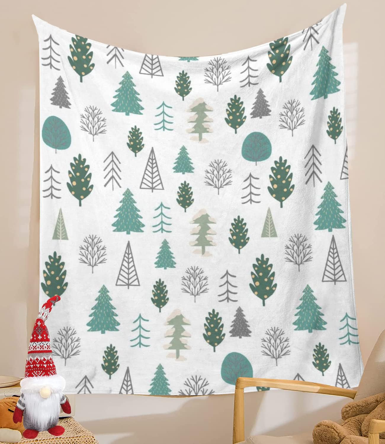 Christmas Throw Blanket, Lightweight Christmas Tree Throw Blanket,Holiday Theme Home Decor Warm and Cozy Throws for Winter Bedding, Couch and Gift