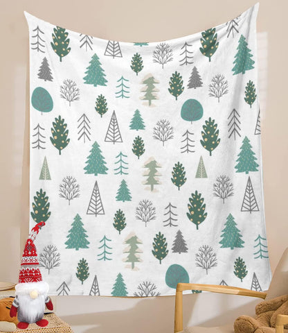 Christmas Throw Blanket, Lightweight Christmas Tree Throw Blanket,Holiday Theme Home Decor Warm and Cozy Throws for Winter Bedding, Couch and Gift