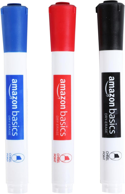 12-Pack Low-Odor Chisel Tip Dry Erase Whiteboard Markers, Black