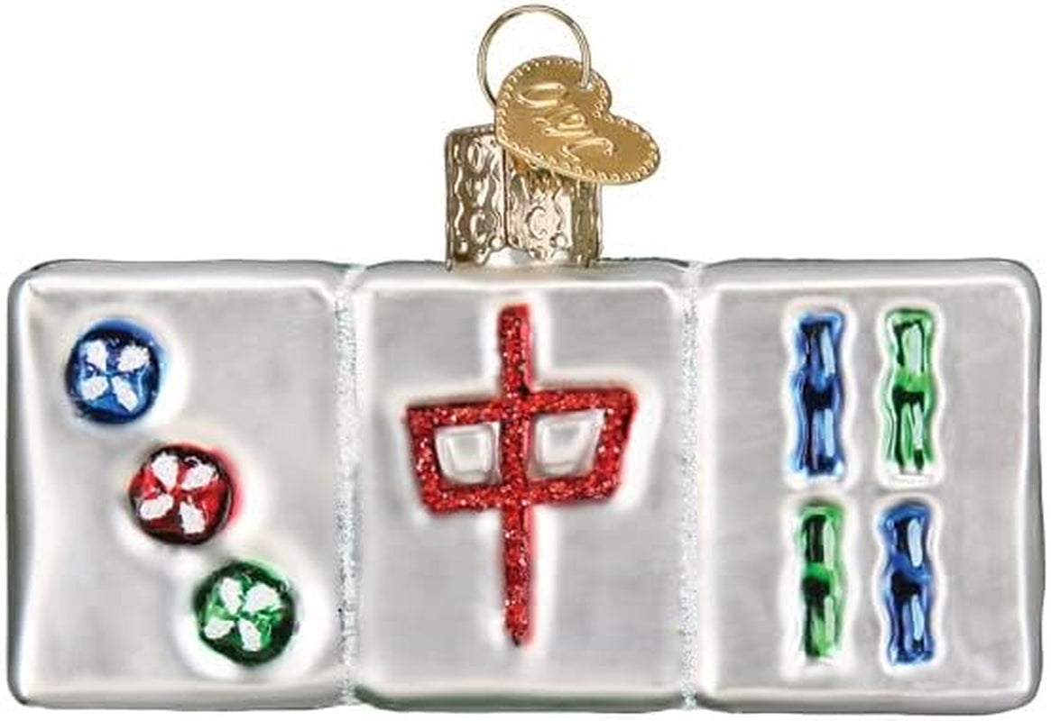 Mahjong Glass Blown Ornament for Christmas Tree