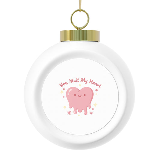 Christmas Ball Ornament You Melt My Heart Holiday Love