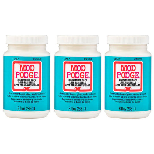 Decoupage Glue, Dishwasher Safe Gloss, 8oz., Pack of 3