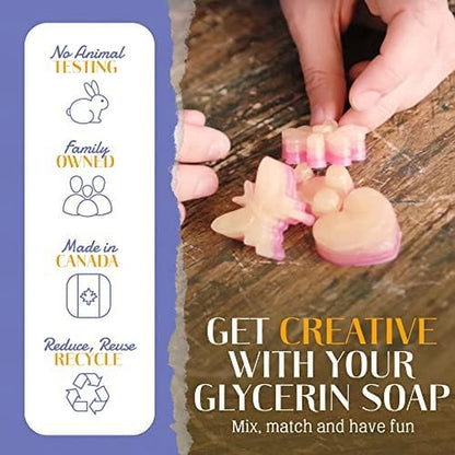 - Soap Making Arts & Crafts Kit for Kids with Organic Ingredients - Glycerin Soap DIY STEM Activity - Make 16 Soaps - with Reusable Silicone Molds, Natural Fragrances, Mica-Based Colors