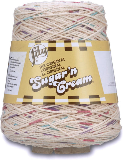 SUGAR N CREAM CONES White Yarn - 1 Pack of 14Oz/400G - Cotton - #4 Medium - 706 Yards - Knitting/Crochet