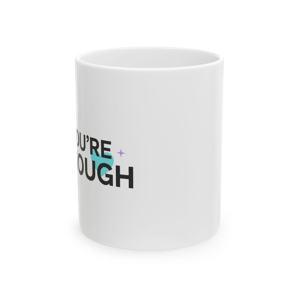 You're Enough | 11oz Ceramic Coffee Mug, Self Love Quote | Galentine’s Day Gift for Friends & Family | Pink Gradient Aesthetic