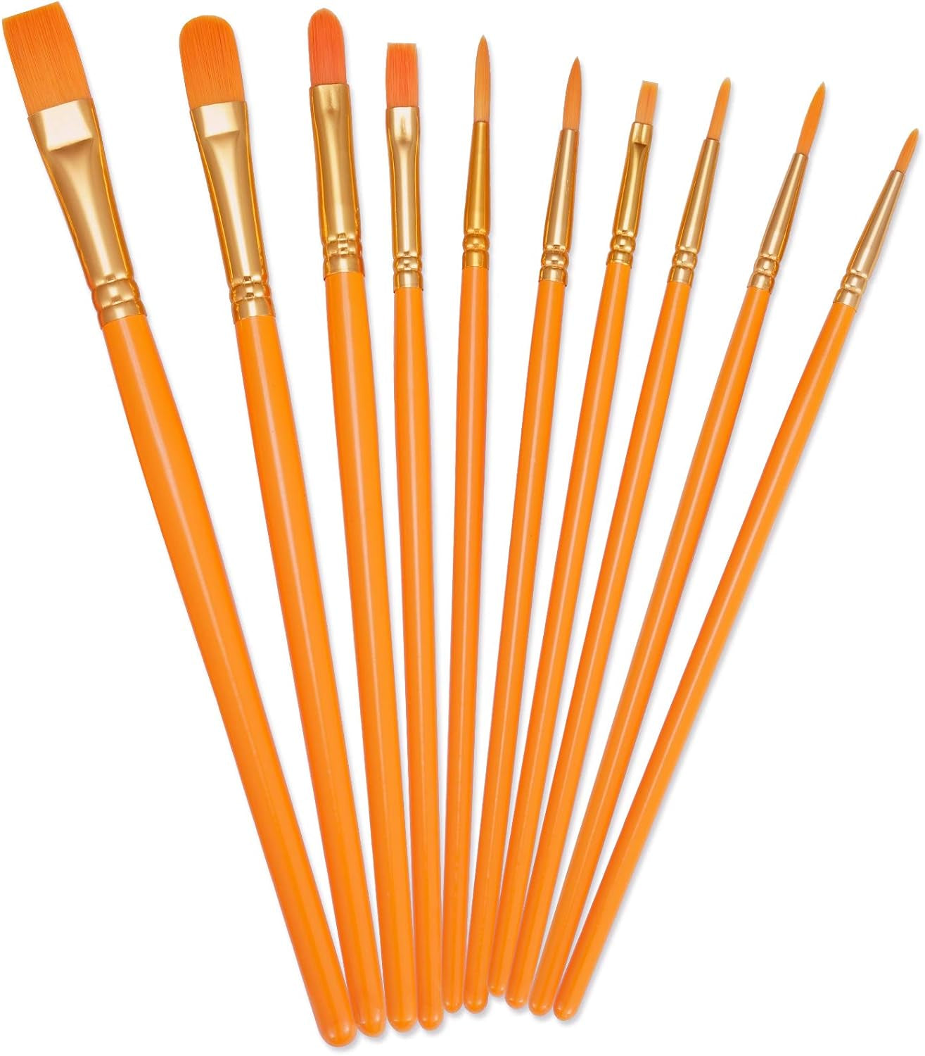 Paint Brushes Set, 2 Pack 20 Pcs Round-Pointed Tip Paintbrushes Nylon Hair Artist Acrylic Paint Brushes for Acrylic Oil Watercolor, Face Nail Art, Miniature Detailing & Rock Painting, Blue