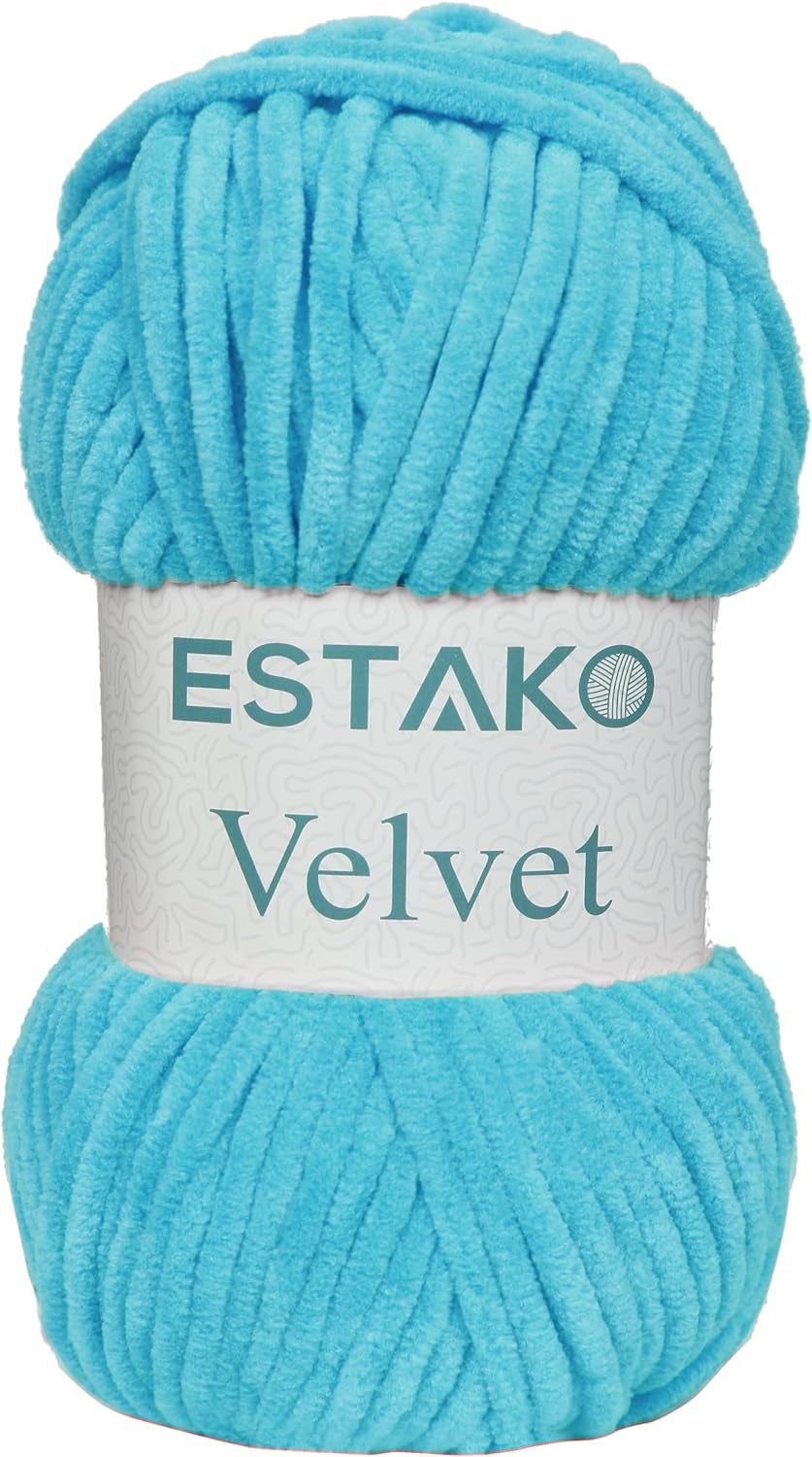 Velvet Chenille Blanket Amigurumi Yarn for Crocheting and Knitting Super Bulky 100 Gr (132 Yds) (1430 - Camel)