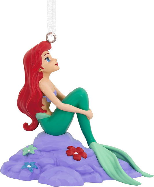 Disney the Little Mermaid Ariel on Rock Resin Christmas Ornament