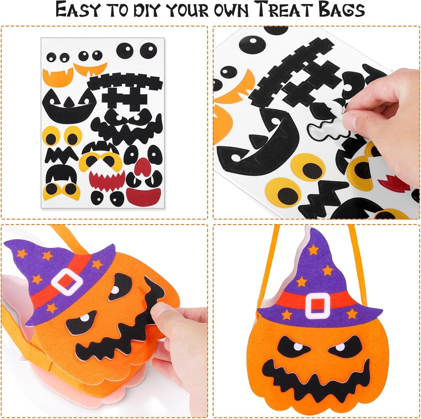 Mini Halloween Treat Bags Halloween Bucket Halloween Trick or Treat Bag Great Fun Halloween Home Activities Decorating for Halloween DIY Crafts