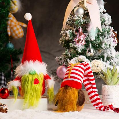 Christmas Gnomes Decorations 2-Pack Handmade Swedish Tomte Plush Gnomes Scandinavian Santa Elf Christmas Table Tiered Tray Ornament Christmas Decor Gifts