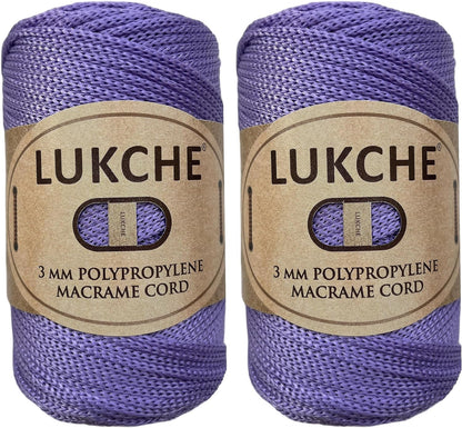 3Mm Premium Polyester Macrame Cord (147 Yards), (8.82 Oz) 100% Polypropylene Macrame Rope, Colorful Yarn Crochet Macrame Bag Craft for Wall Hangers, Bottom Plates, Carpets (Silver 1)