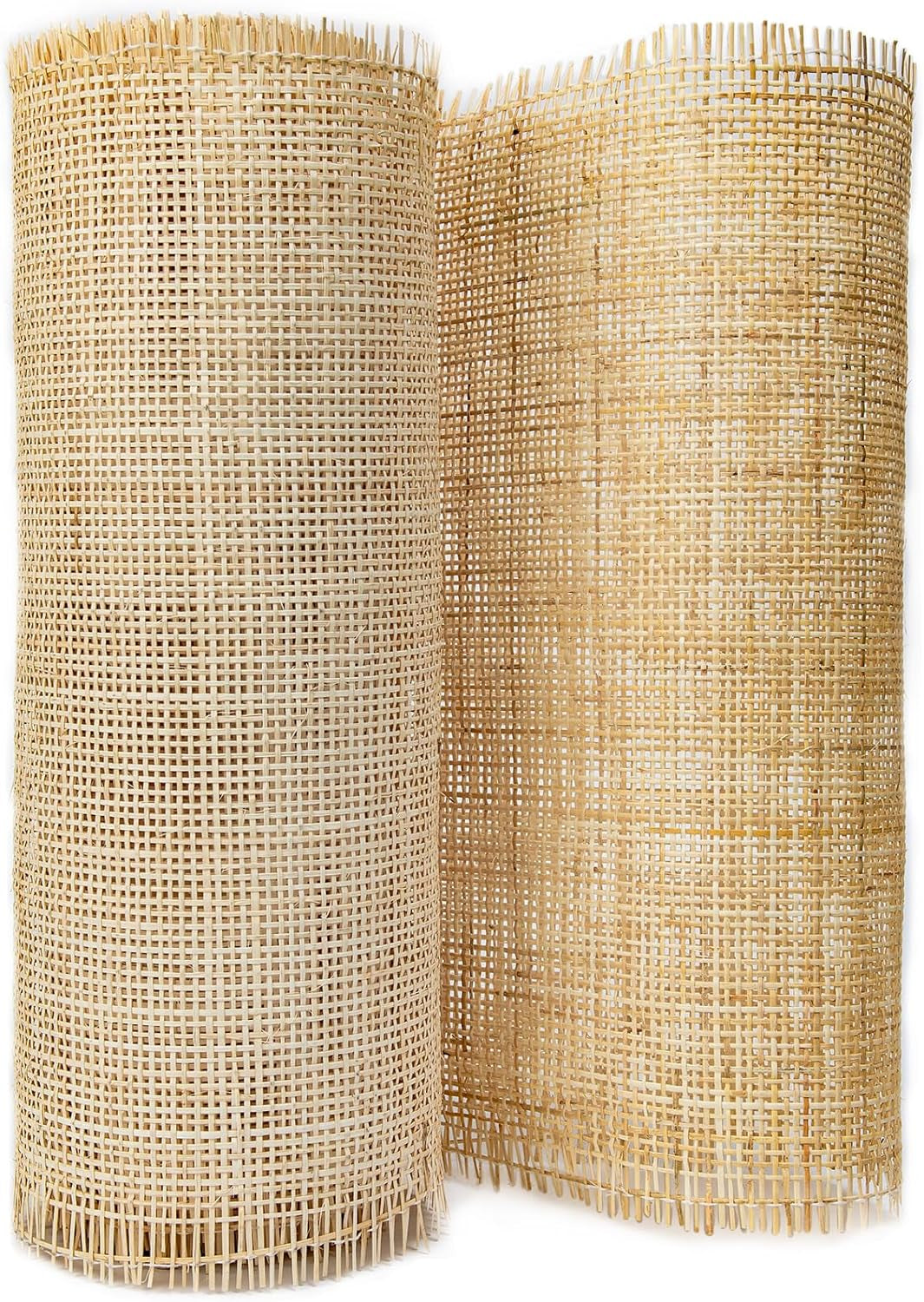 16" Width Natural Square Rattan Cane Webbing Roll 2 Feet Length for Caning Projects | Pre-Woven Radio Mesh Cane Webbing Sheet for Furniture, Chair, Table, Ceiling (2 FEET)