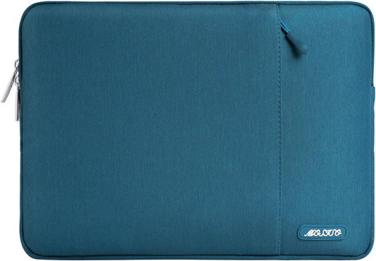 Laptop Sleeve Bag Compatible with Macbook Air/Pro, 13-13.3 Inch Notebook, Compatible with Macbook Pro 14 Inch M3 M2 M1 Chip Pro Max 2024-2021, Polyester Vertical Case with Pocket, Deep Teal