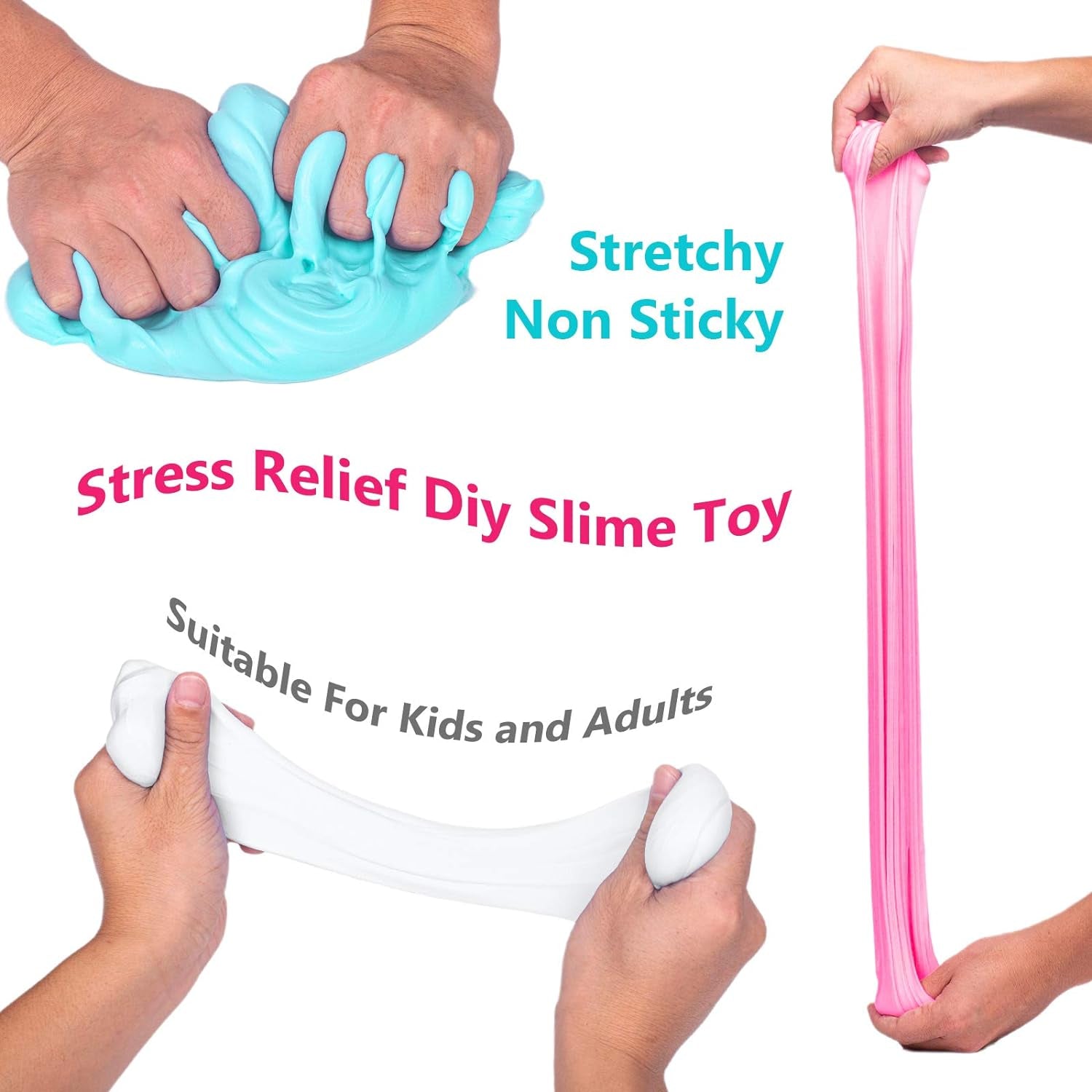 Scented Slime Kit with 3 Pack Butter Slime,Pink Watermelon,White Ice Cream and Ocean Coffee for Girls and Boys,Super Soft and Non Sticky DIY Surprise Slime(3X100Ml)