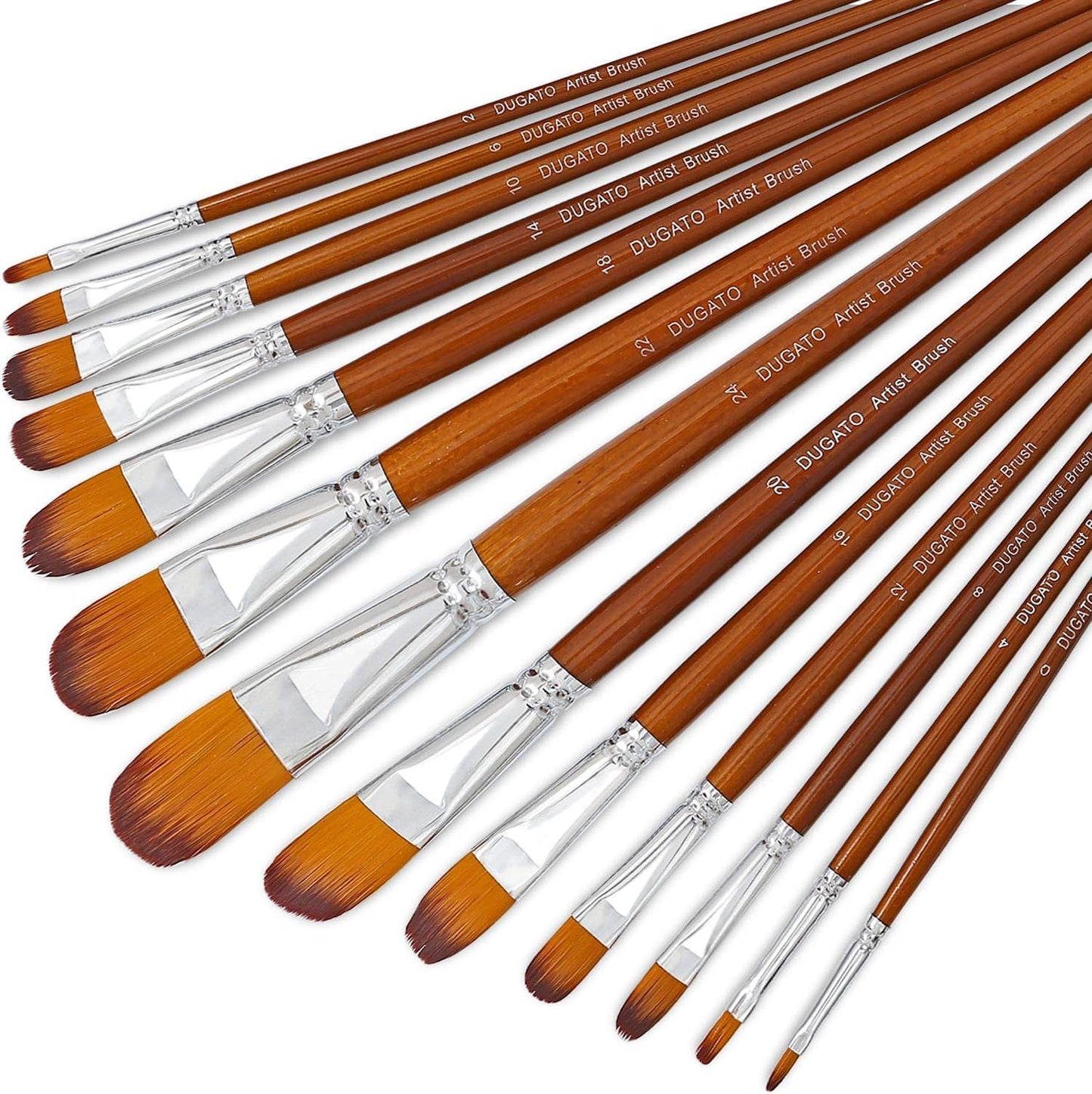 Artist Watercolor Paint Brushes Set 13Pcs - round Pointed Tip Soft Anti-Shedding Nylon Hair Wood Long Handle - Detail Paint Brush for Watercolor, Acrylics, Ink, Gouache, Oil, Tempera, Paint by Numbers