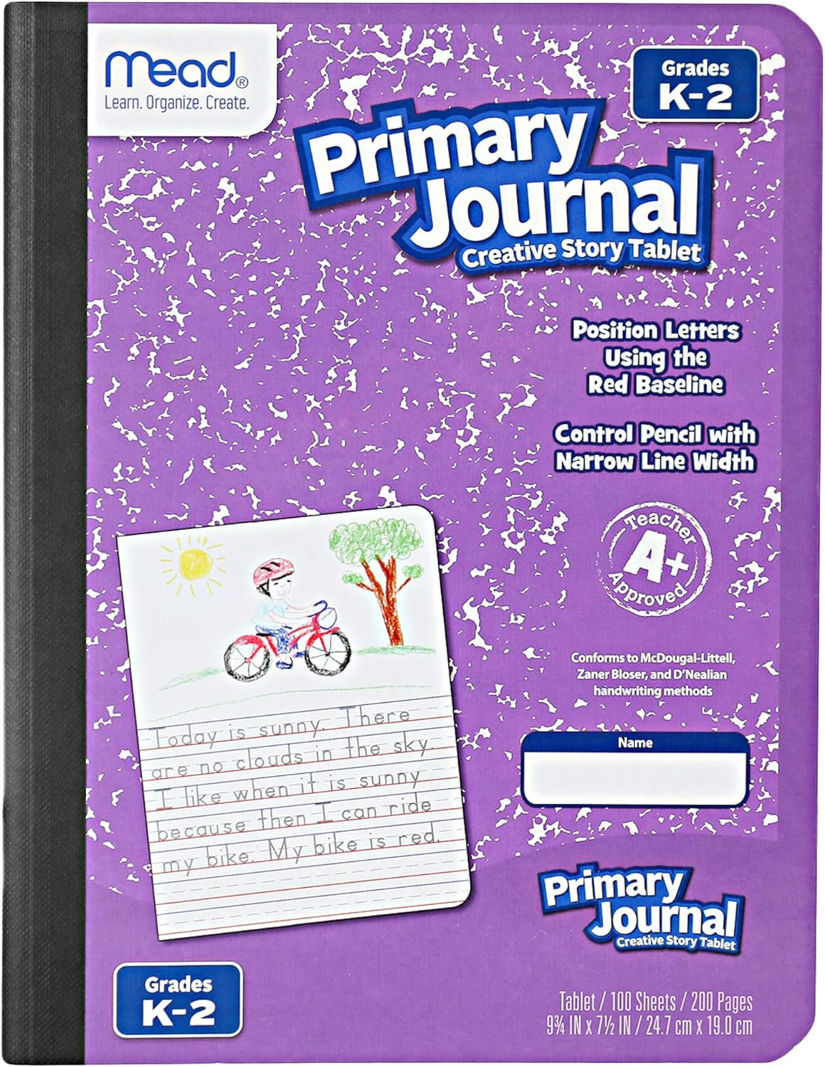 Primary Journal Kindergarten Writing Tablet 6 Pack of Primary Composition Notebook Colors May Vary for Grades K- 2, 100 Sheets (200 Pages) Creative Story Notebooks for Kids 9 3/4 in by 7 1/2 In.