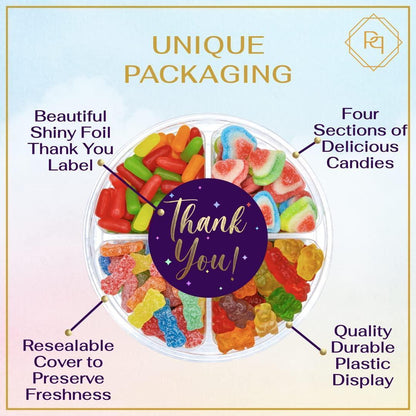 Thank You Candy Platter – Candy Care Package Gummy Bear and Sweets Gift Basket…