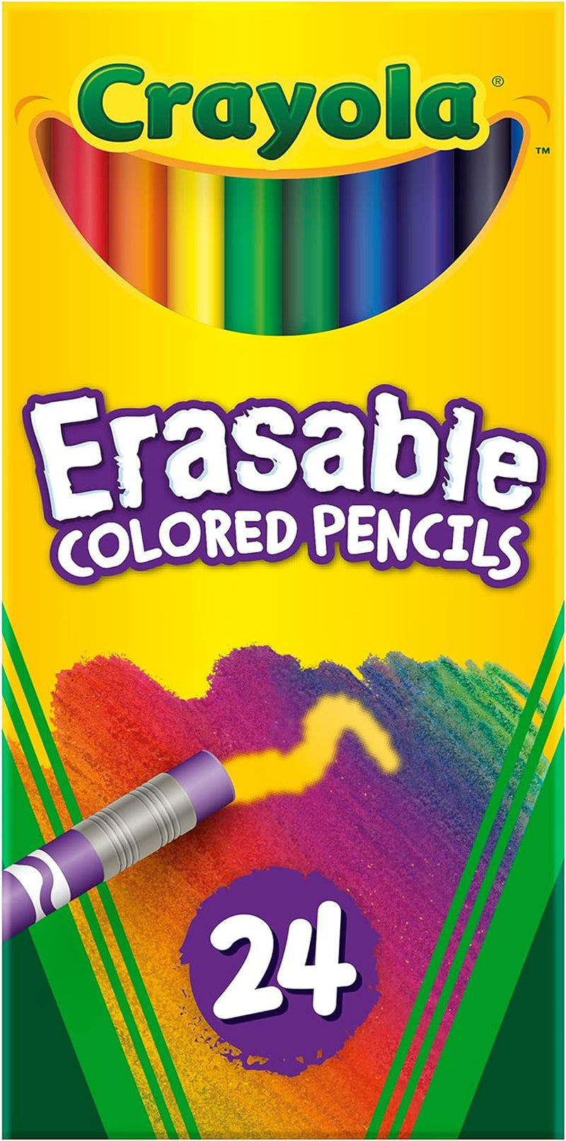 Erasable Colored Pencils (24Ct), Kids Colored Pencils for School, Back to School Supplies for Kids, Coloring Pencils, 6+