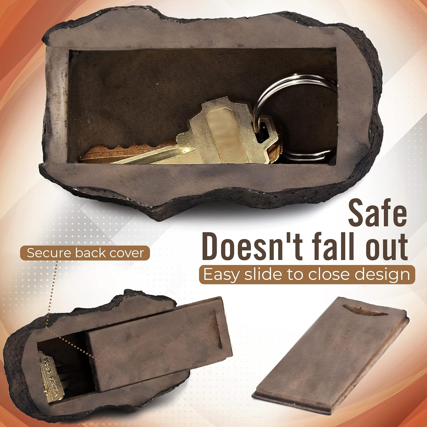 Hide-A-Spare-Key Fake Rock - Looks & Feels like Real Stone - Safe for Outdoor Garden or Yard, Geocaching (1)