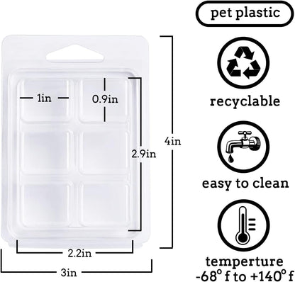 Wax Melt Molds 100 Pack Wax Molds Clear Plastic Wax Melt Clamshells