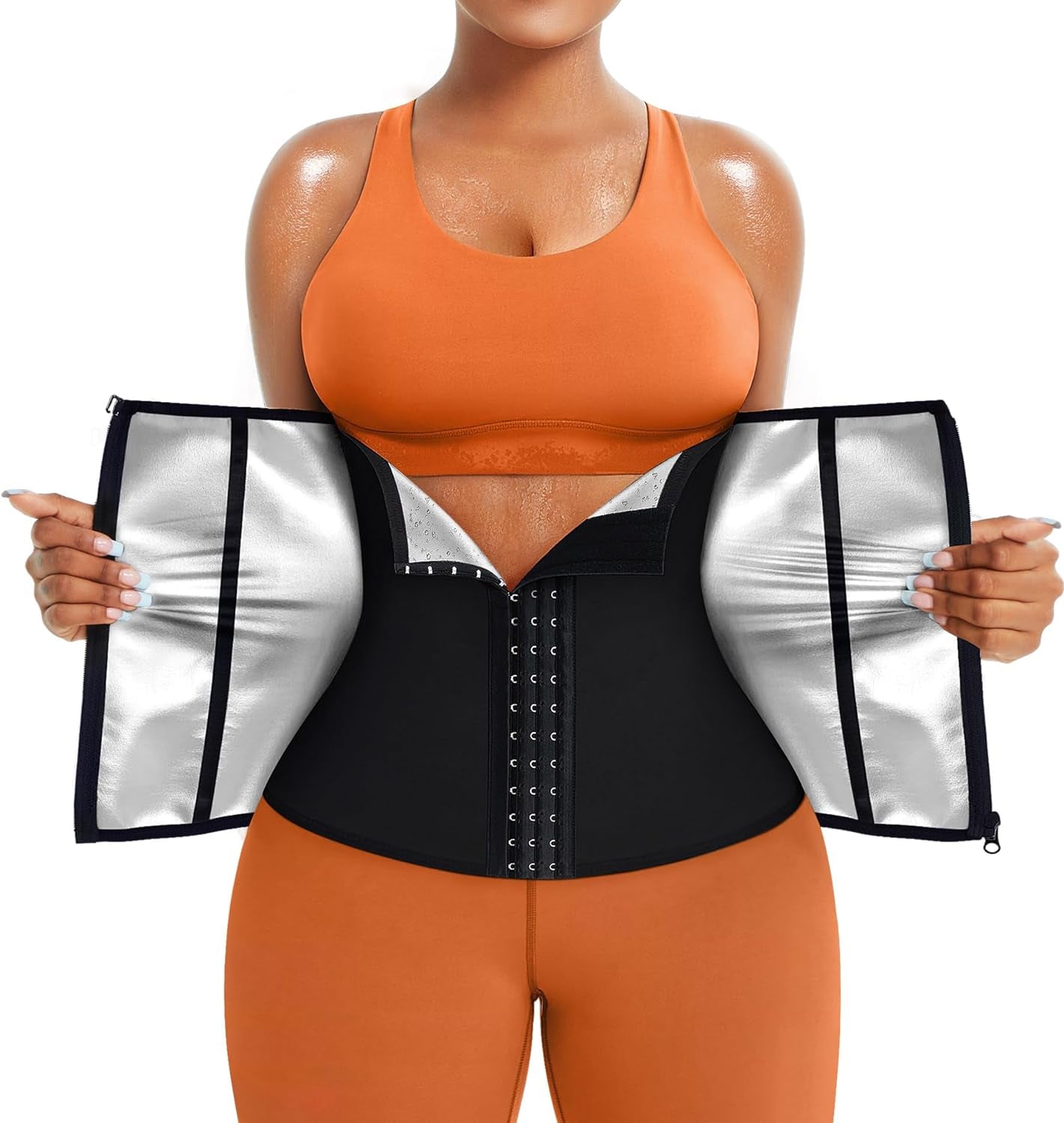 Women Waist Trainer Trimmer Corset Weight Loss Tummy Wrap Workout Belt Sweat Belly Band Sports Girdle Sauna Suit