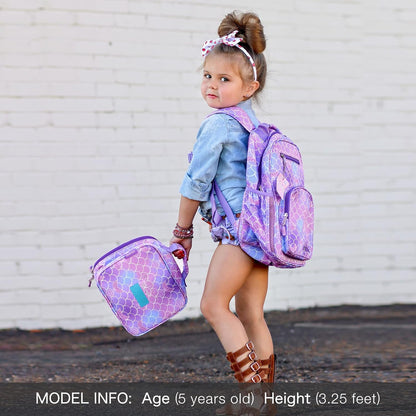 Backpack for Girls, Large Capacity Kids Backpack for Elementary School with Laptop Compartment（Mermaid Tail）