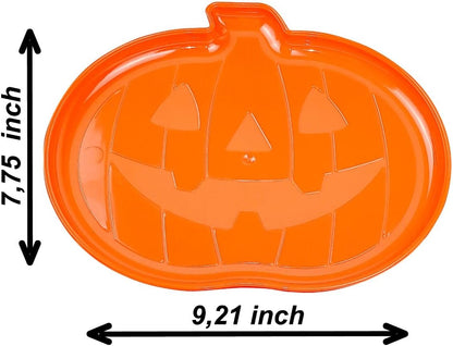 Orange Pumpkin Shaped Serving Tray Tableware Board Platter Halloween Party Decoration Candy Snack