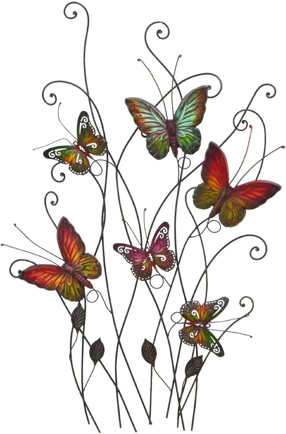 Colorful Butterflies Metal Wall Art Decor, 32" X 20"