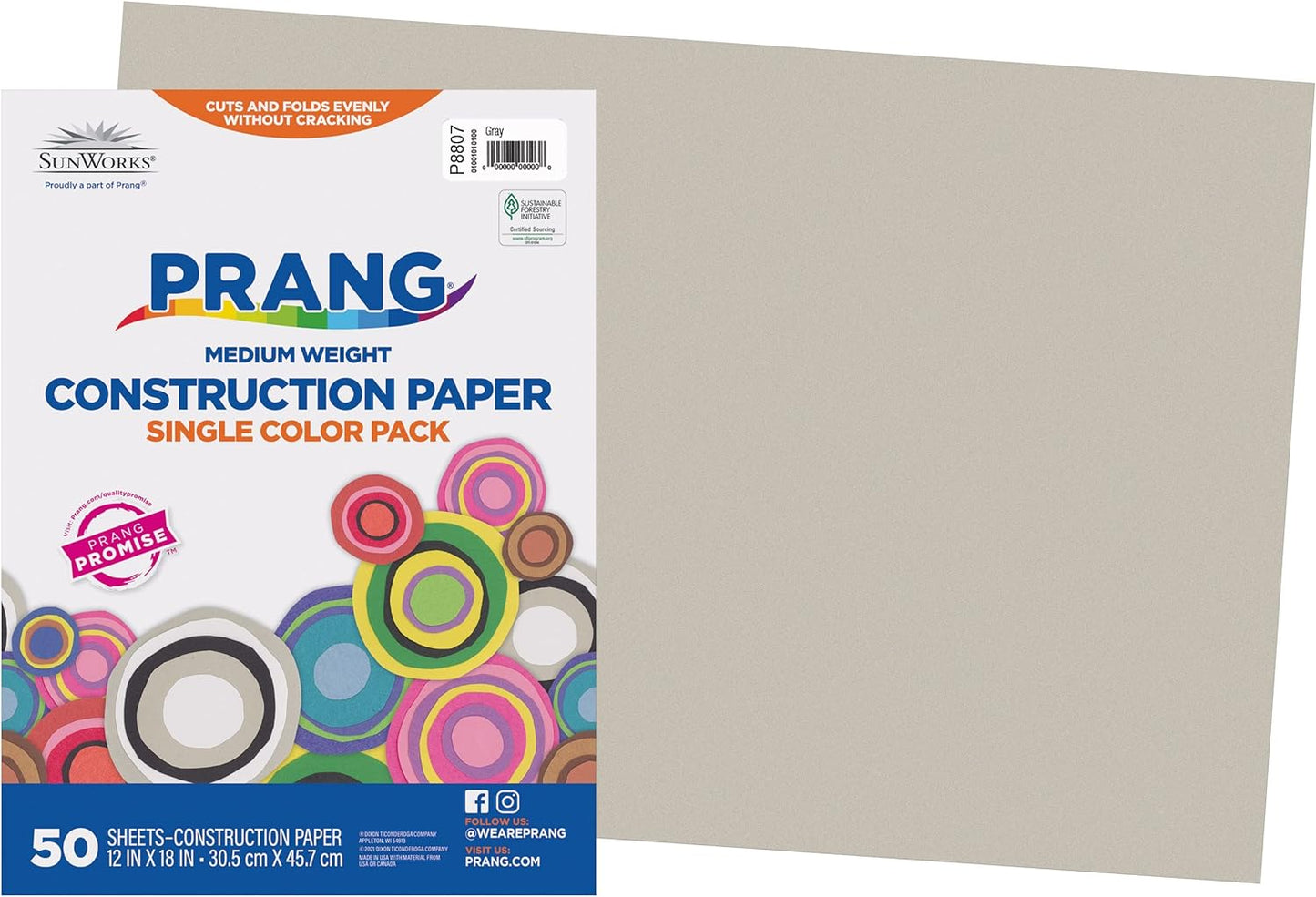 (Formerly ) Construction Paper, White, 12" X 18", 50 Sheets