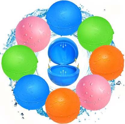 6Pcs Reusable Water Balloons, Pool Beach Toys for Kids Ages 3-12，Magnetic Water Balloons for Outdoor Toys, Summer Water Toys for Boys and Girls