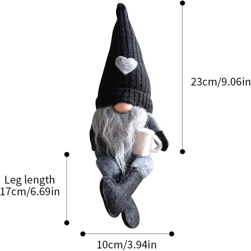 2 Pcs Coffee Gnomes Plush Bar Decor, Handmade Swedish Tomte Gnomes Gifts Farmhouse Scandinavian Figurine Gnome for Home Kitchen Coffee Station Table Shelf Decor