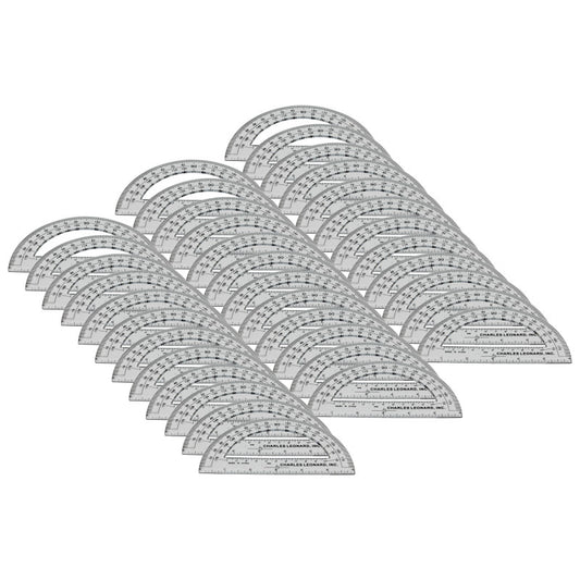 Protractor Plastic, 6-Inch, 12 Per Pack, 3 Packs