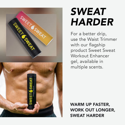 Sweet Sweat Waist Trimmer for Women and Men - Sweat Band Waist Trainer for High-Intensity Training & Workouts, 5 Sizes