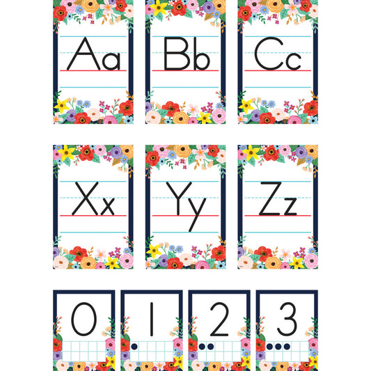Wildflowers Alphabet Bulletin Board Set, 37 Pieces