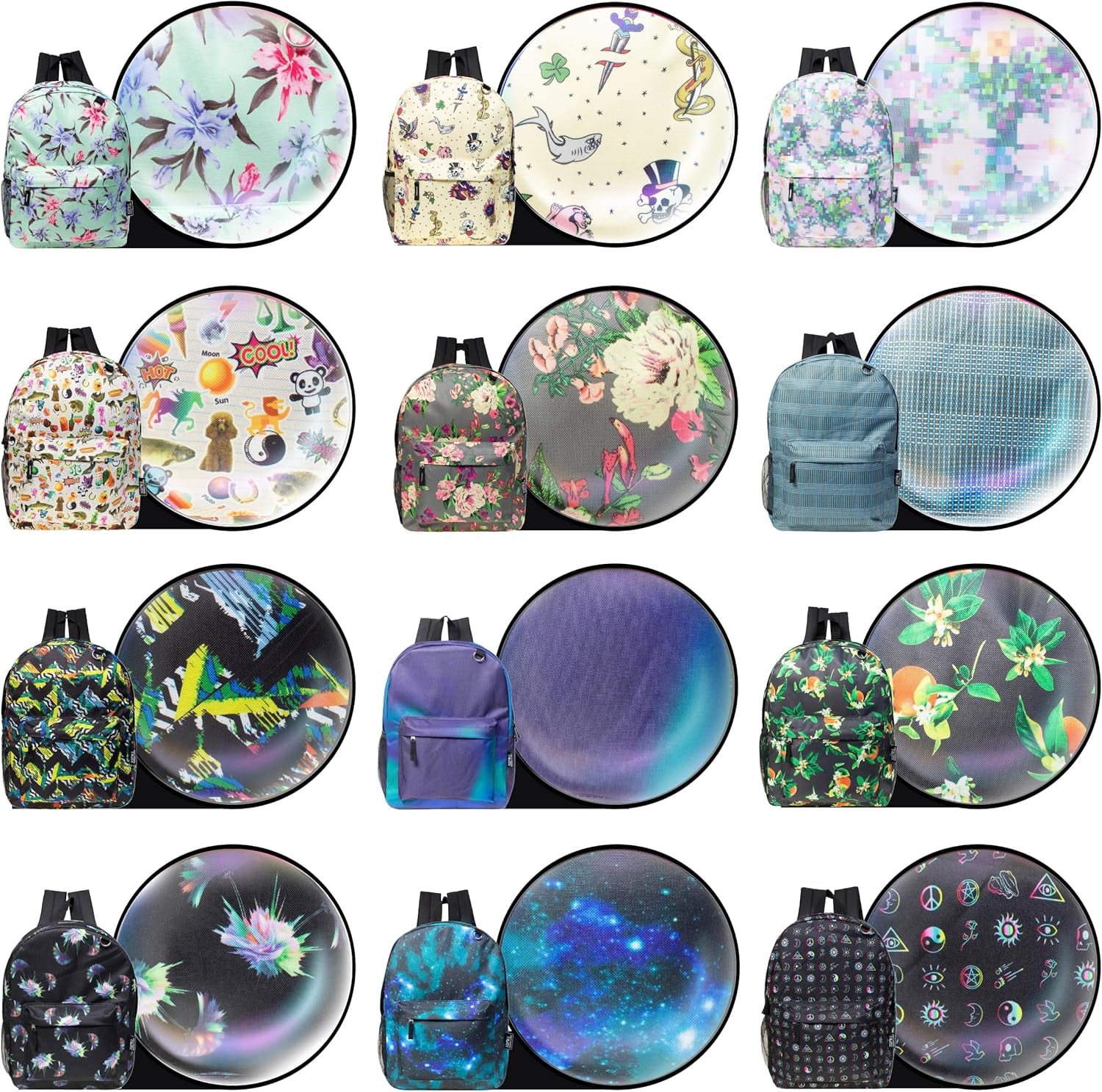 24 Pack 17 Inch Wholesale Bulk Backpack for Work School in Assorted Color Perfect for Donations and Giveaways