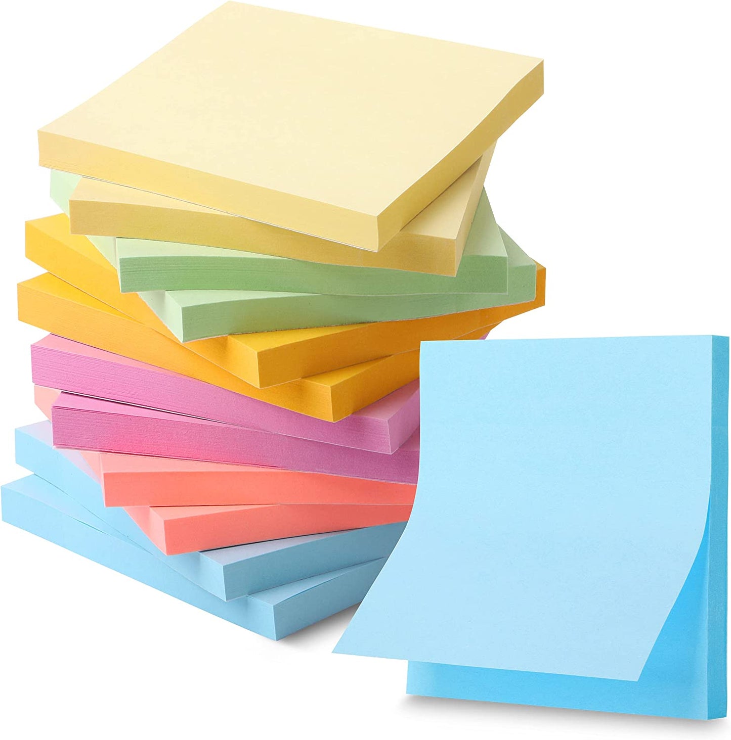 - Sticky Notes, 3”X3”, 12 Pads, Pastel Colors Sticky Notes, Sticky Note, Self-Stick Note Pads, Sticky Pads Sticky Notes Aesthetic, Colorful Sticky Notes, Sticky Notes Bulk Sticky Notes