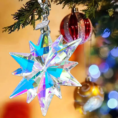 2024 Annual Christmas Ornaments Crystal Snowflake Star, Sparkly Crystal Ornaments for Christmas Tree, Beautiful Christmas Ornaments for Women Girls