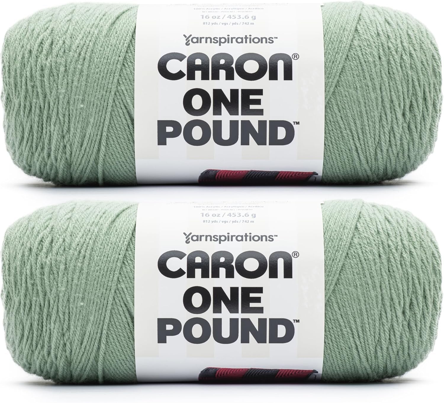 One Pound White Yarn - 2 Pack of 454G/16Oz - Acrylic - 4 Medium (Worsted) - 812 Yards - Knitting/Crochet