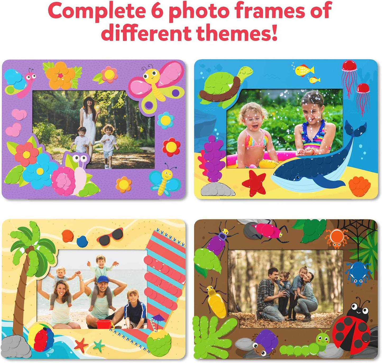 Art Activity - Dot It Photo Frames, Mess-Free Sticker Art for Kids, Craft Kits, DIY Activity, Gifts for Boys & Girls Ages 3, 4, 5, 6, 7, Travel Toys for Toddlers